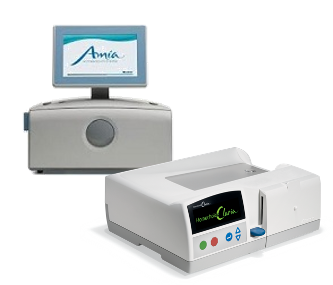 Image of the Amia and Claria automated peritoneal dialysis cyclers