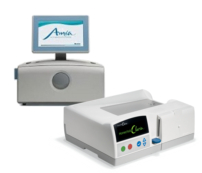 Image of the Amia and Claria automated peritoneal dialysis cyclers