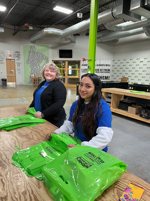 Baxter volunteers pictured at a book drive