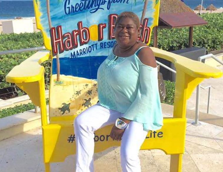 Dawn Sitting in an Oversized Beach Chair