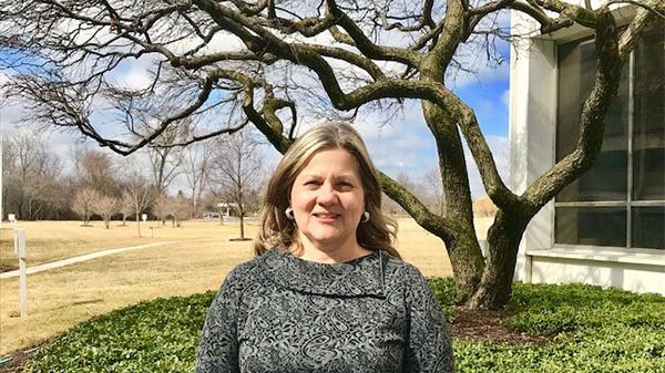 Laura Angelini pictured outside of the headquarters in Deerfield, Illinois.