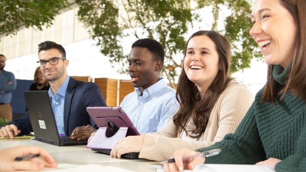 Employees smiling