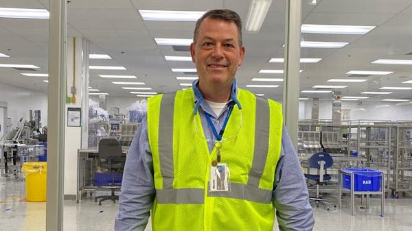Baxter EHS leader pictured inside a manufacturing plant