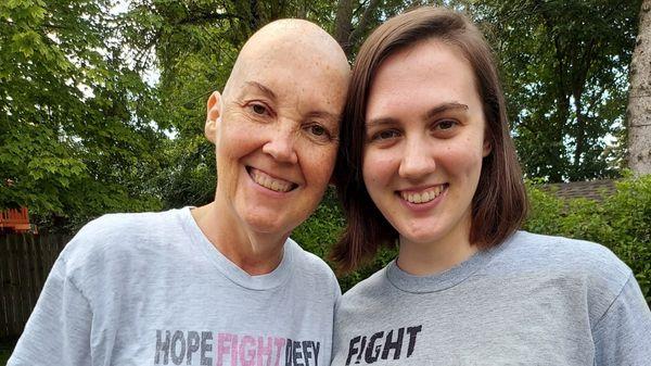 Baxter employee pictured outside with her daughter