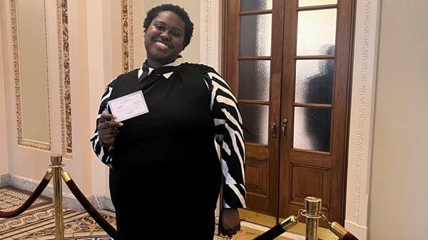 Image of Baxter employee standing inside the U.S. Capitol building