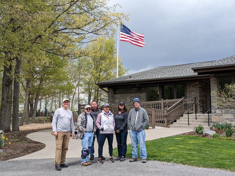 Baxter employees take part in a Earth Day clean-up