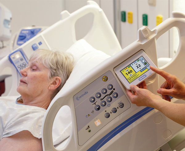 Patient lying in a hospital bed