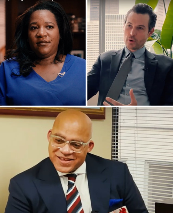 Collage of individuals featured in a video series