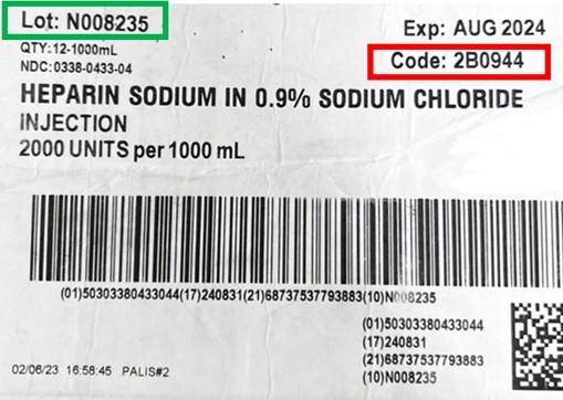 Heparin product label