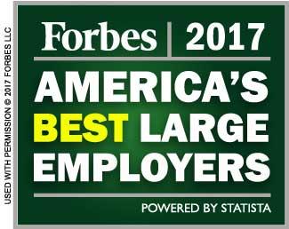 Forbes 2017 America's Best Large Employers logo Forbes 2017 America's Best Large Employers logo