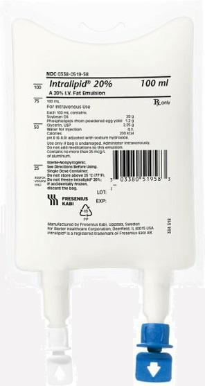 Image of Intralipid 20% IV Fat Emulsion 100ml Image of Intralipid 20% IV Fat Emulsion 100ml